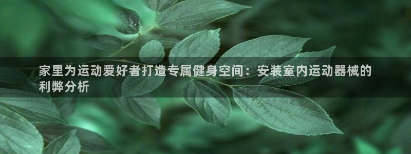 尊龙官网国际：家里为运动爱好者打造专属健身空间：安装