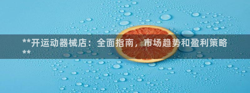 尊龙注册码：**开运动器械店：全面指南，市场趋势和盈利策略
