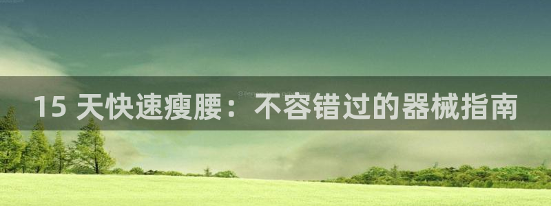 凯时app官方首页：15 天快速瘦腰：不容错过的器械指南
